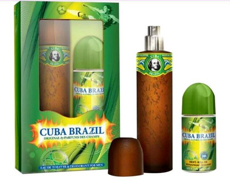 Cuba Brazil By Cuba Cologne for Men Gift Set 2 ps 3.4 Fl.oz EDT+DEO New in Box