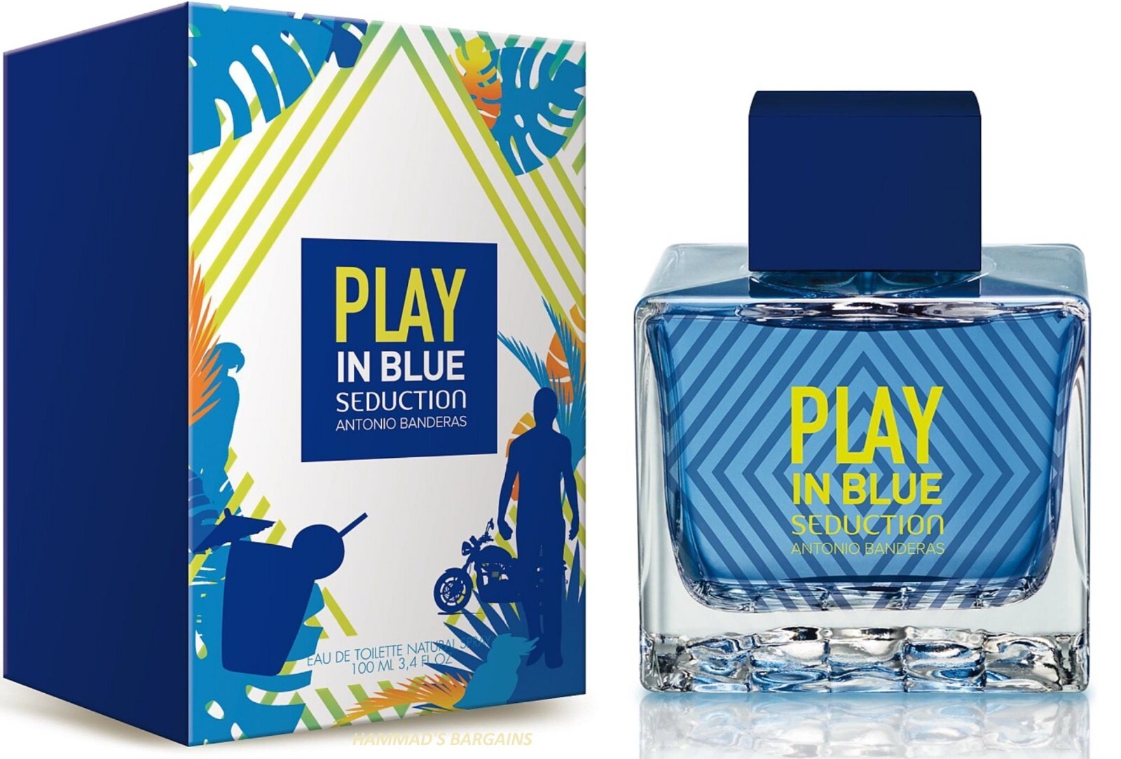 PLAY IN BLUE SEDUCTION BY ANTONIO BANDERAS EDT 3.4 OZ FOR MEN (NIB)SEALED
