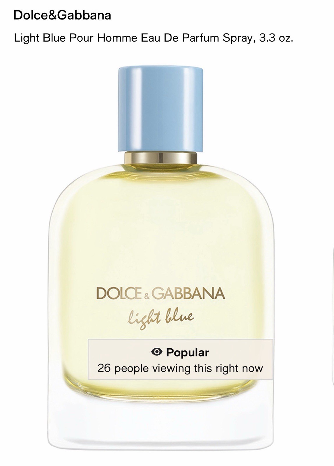 Dolce & Gabbana Light Blue Pour Homme Eau De parfum 100ml 3.3 oz NIB – Sealed
