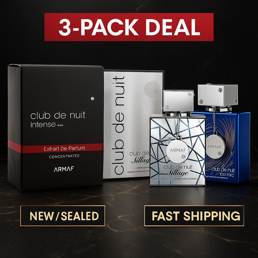 Armaf 3-Pack Club De Nuit Bundle: Intense Man 2.37oz + Iconic + Sillage NEW
