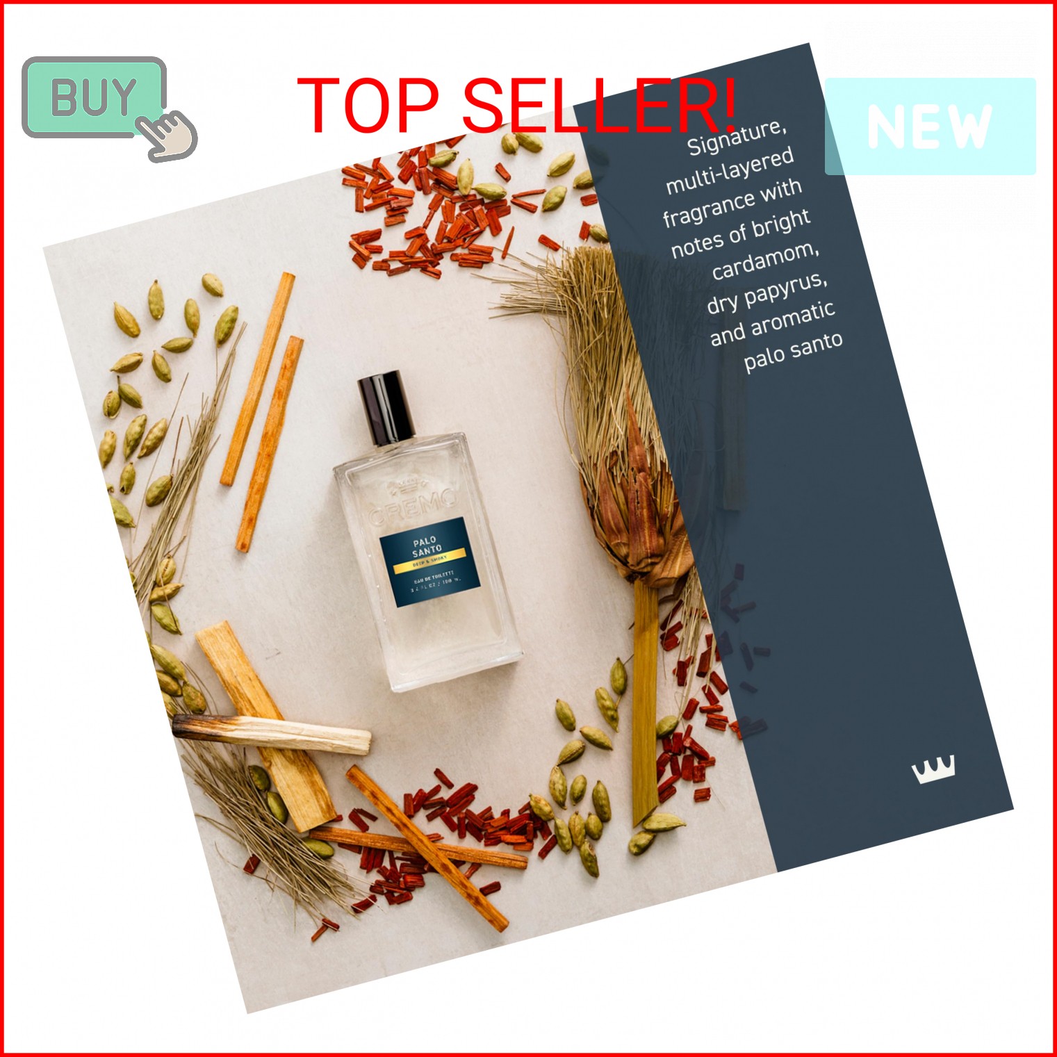 Cremo Cologne For Men – Palo Santo Mens Cologne Spray, A Combination of Bright C