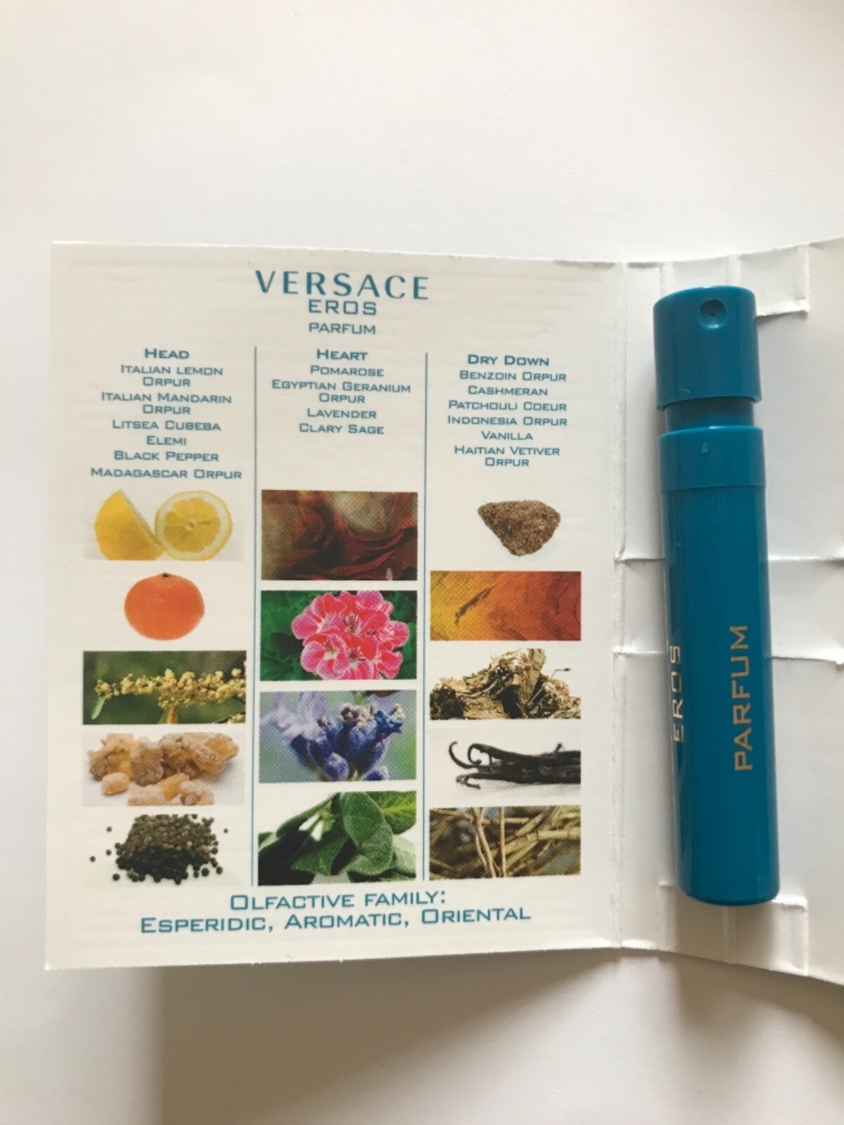 LOT of 4~Versace EROS FLAME, EROS EDT, EROS EDP, EROS PARFUM ~ CARDED SAMPLES