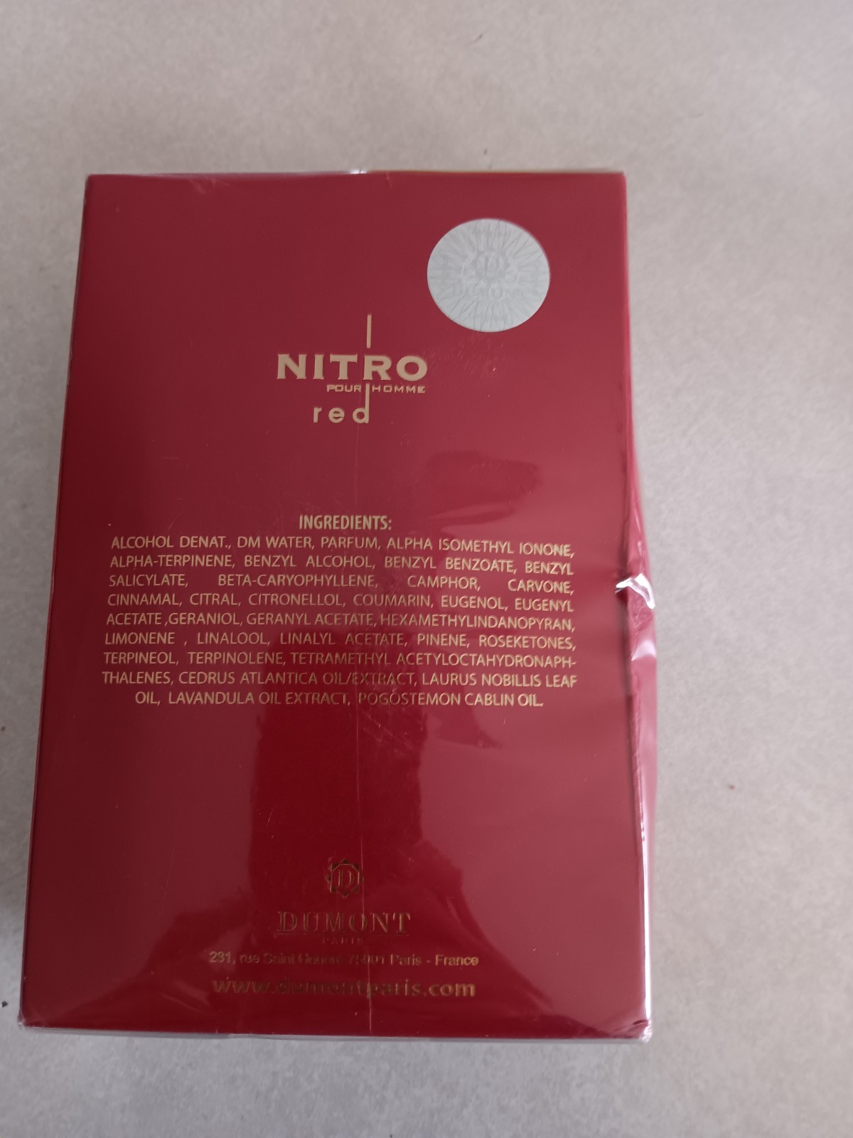 Nitro Red Pour Homme by Dumont Paris 3.4 oz EDP Cologne for Men NIB