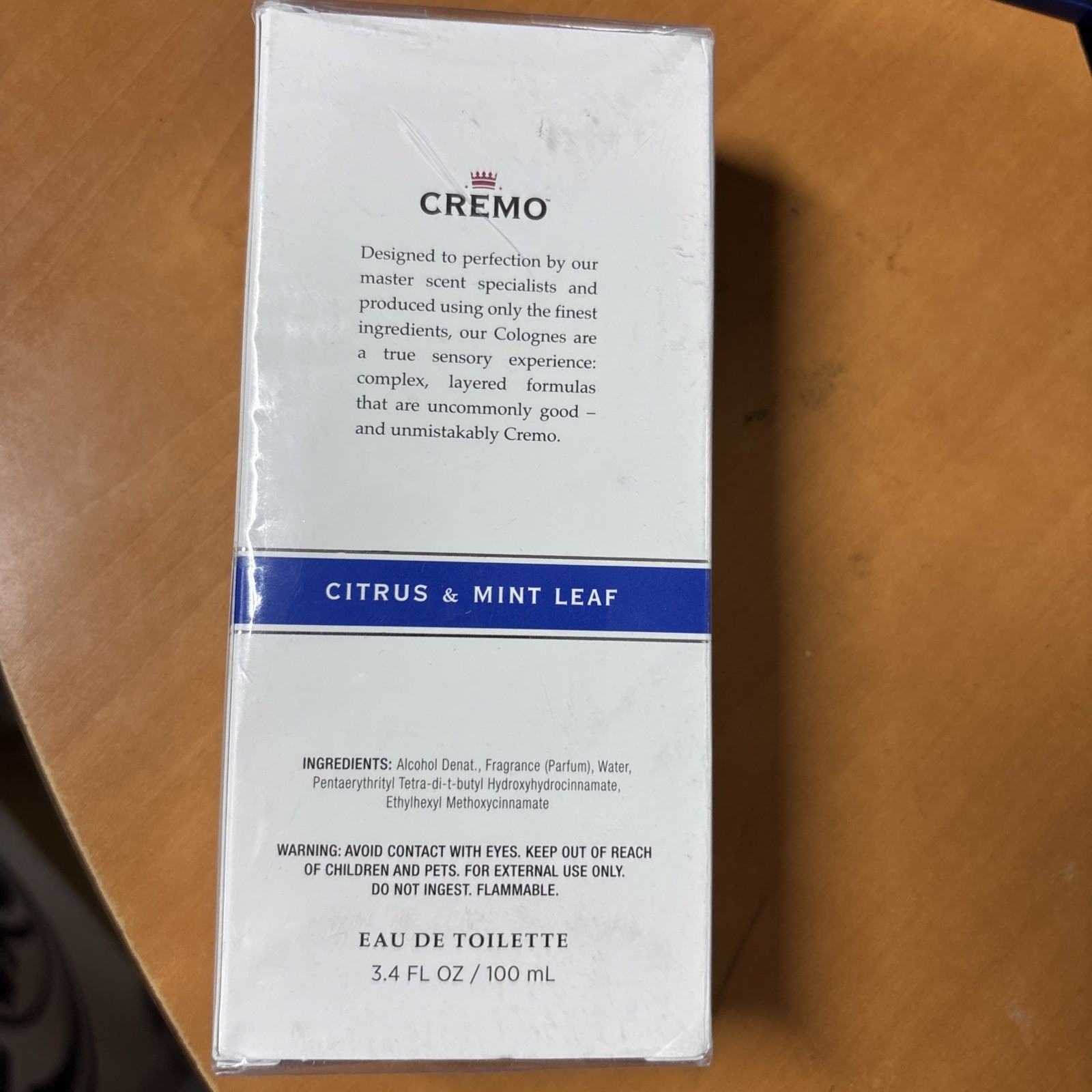 Cremo Cologne Spray for Men Citrus & Mint Leaf 3.4 fl oz Eau De Toilette Sealed