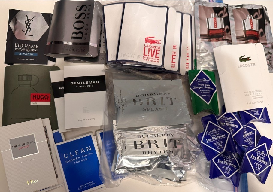 25+ Men’s Designer Cologne Moisturizer Shampoo Sample Travel Size Luxury Lot