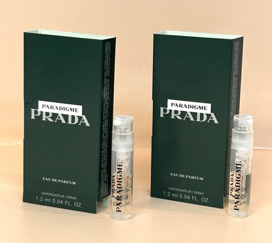 PRADA PARADIGME MEN’S EAU DE PARFUM SAMPLE SPRAY 0.04OZ /1.2ML NEW 2025 x 02 PCS