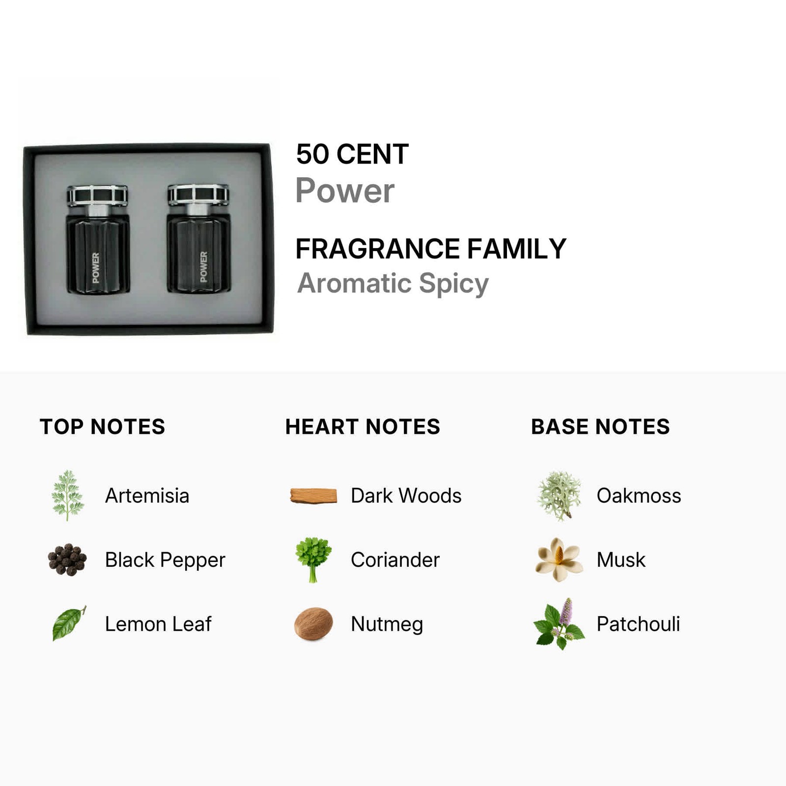 50 Cent Men’s Power 2pc EDT Gift Set Fragrances 049398960060