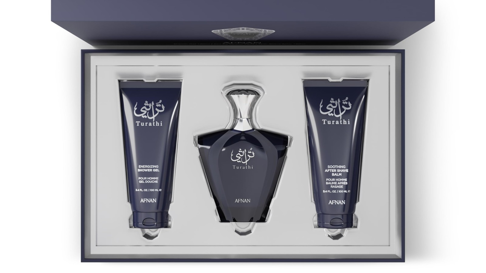 Set-Afnan Turathi M 3pc. Set 3.0 edp spr/ 3.0 shower gel/ 3.0 after shave balm