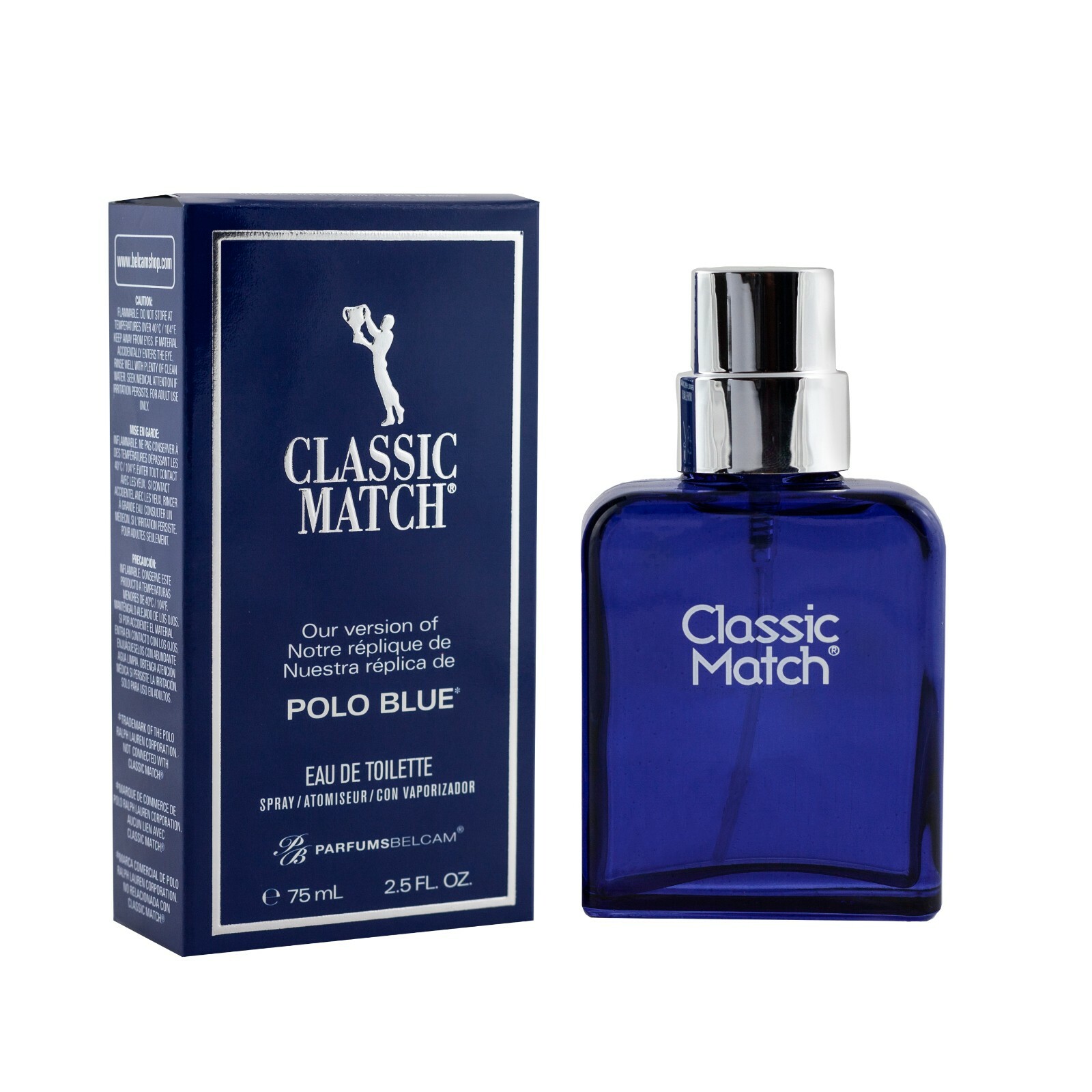 Parfums Belcam Classic Match Eau de Toilette Polo Blue Inspiration 2.5 Oz