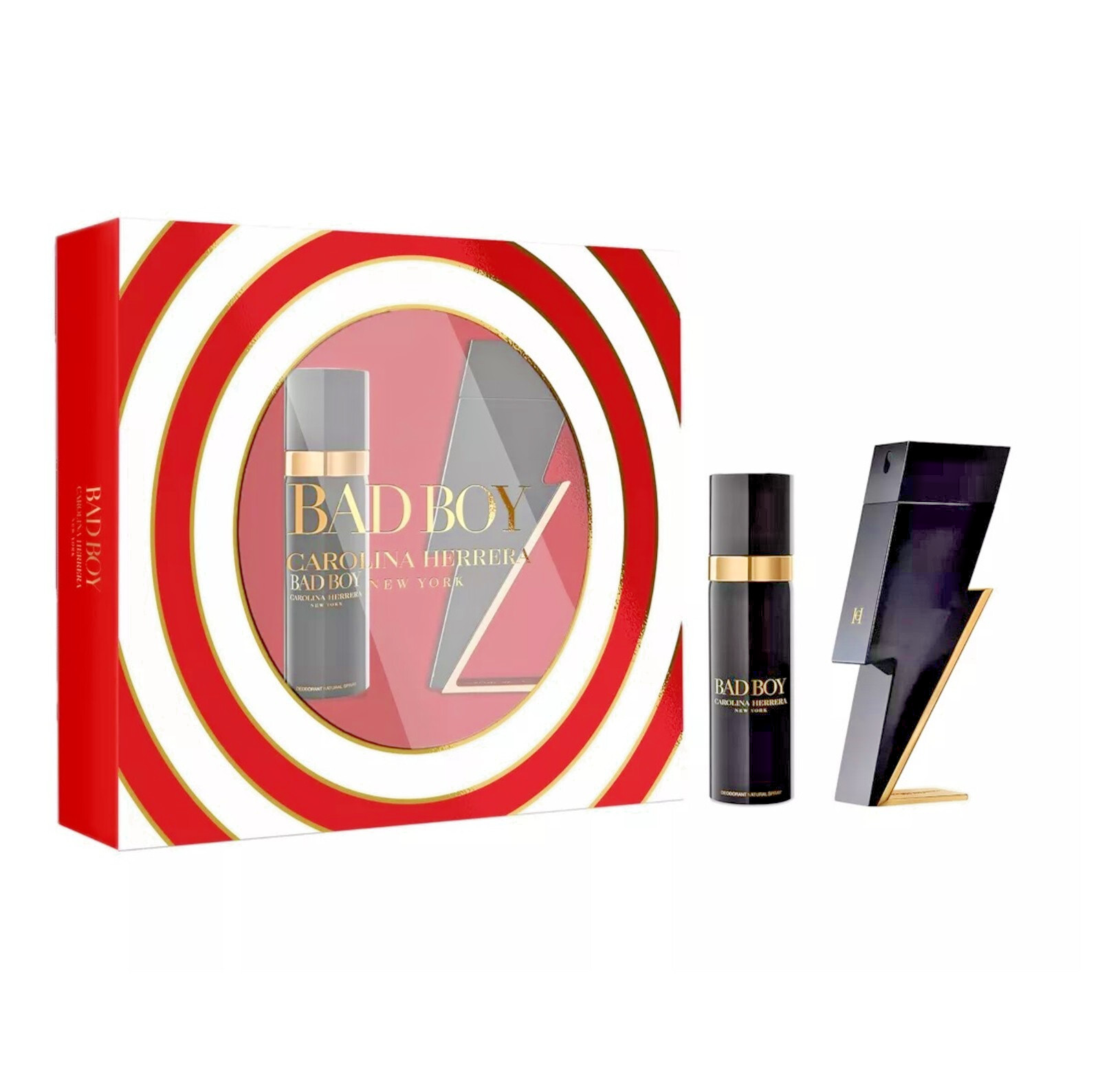 CAROLINA HERRERA BAD BOY 2 PCS SET: 3.4 EAU DE TOILETTE SPRAY + 3.4 DEODORANT