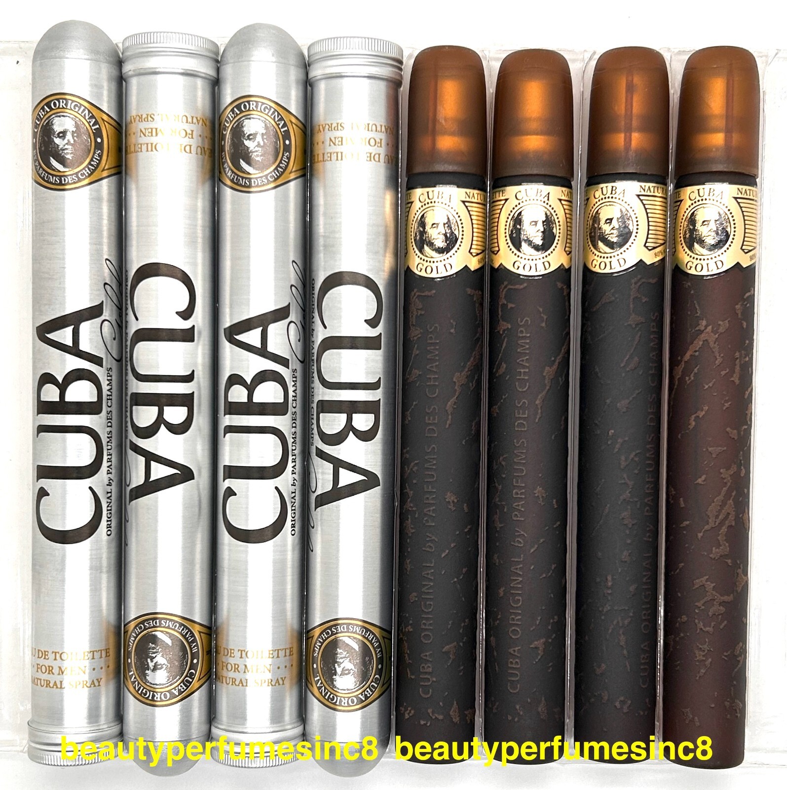 Lot of 4 Pc – CUBA GOLD Original Perfume 1.17 oz / 35ml Eau De Toilette Spray,
