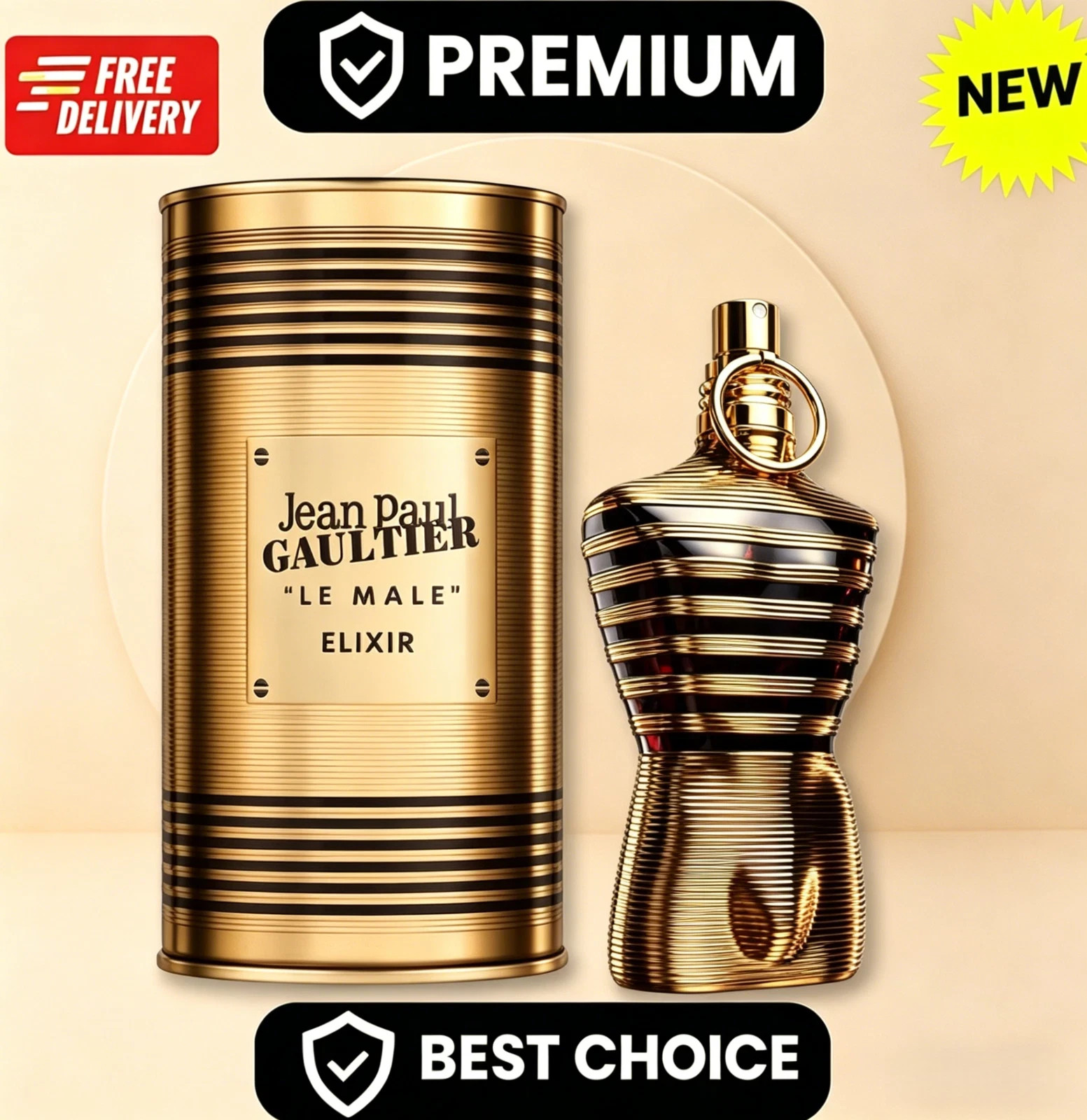 New Box JEAN PAUL GAULTIER Le Male Elixir Eau De Parfum 125ml/4.2oz Spray Parfum
