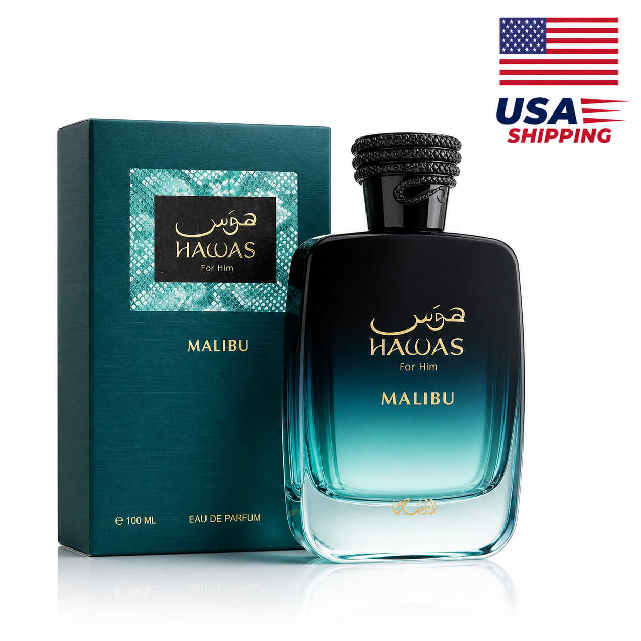 Hawas Malibu EDP Spray, 3.38Fl oz 100ml citrus flavor UAE Perfume
