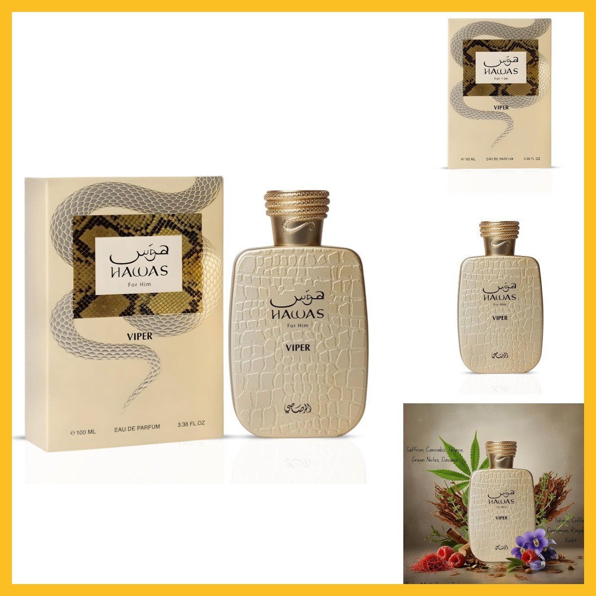 RASASI Hawas Viper Eau de Parfum for Men, 100ml (3.4 oz) Oriental & Rich Scent S
