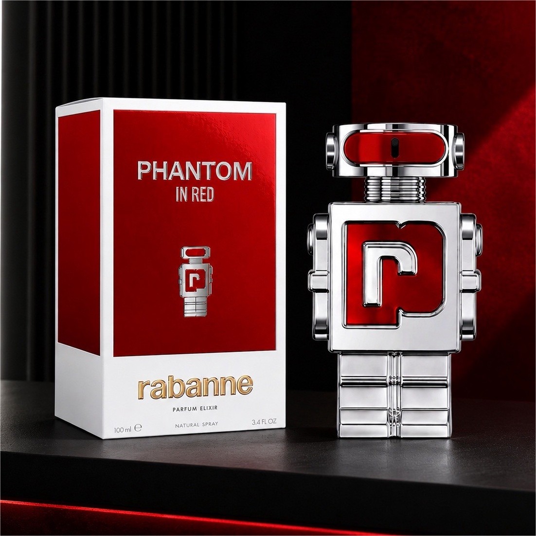 Rabanne Phantom In Red Parfum Elixir 3.4 oz 100ml Men’s Cologne New Sealed