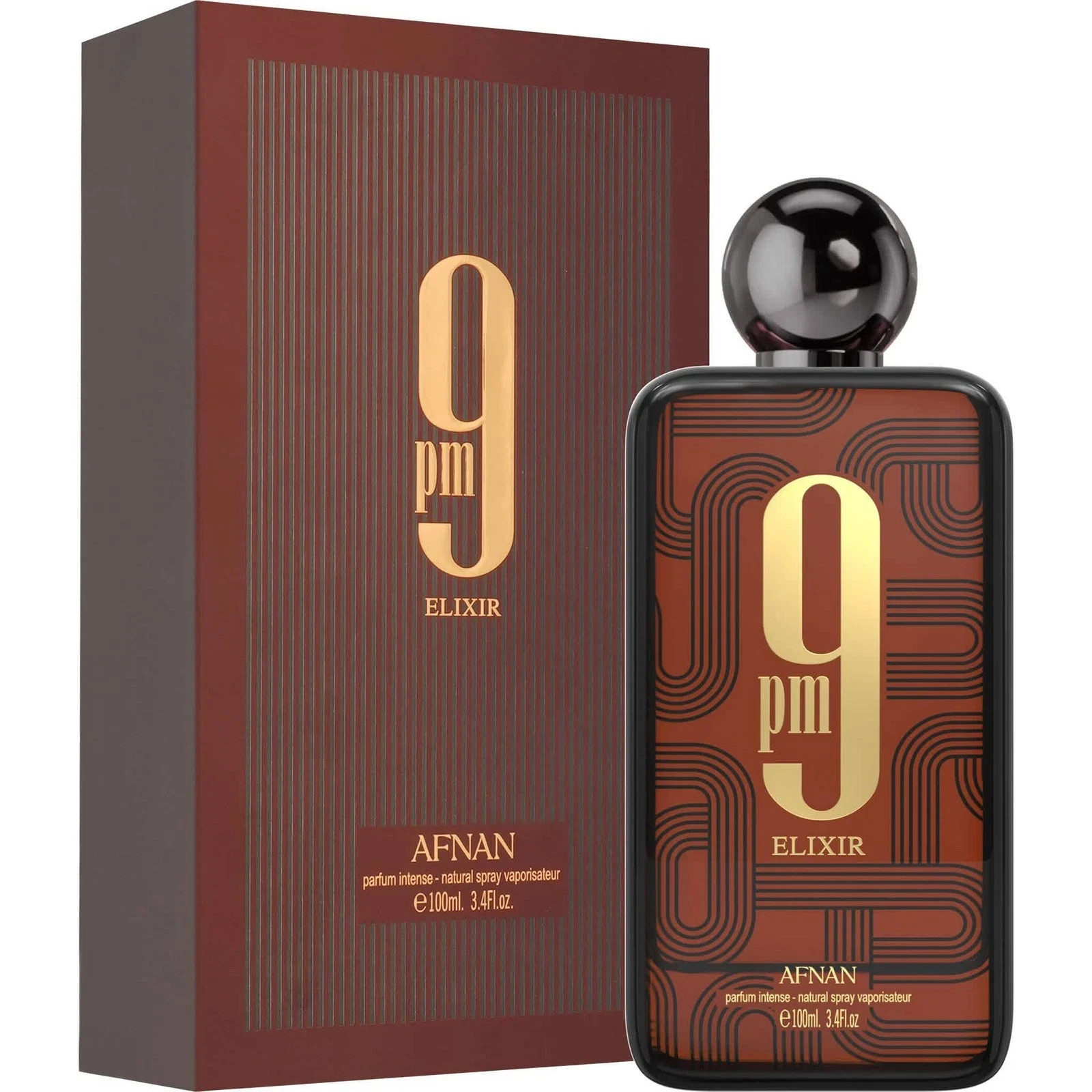 Afnan 9PM Elixir Parfum Intense Spray for Men 3.4 oz 100ml New Sealed