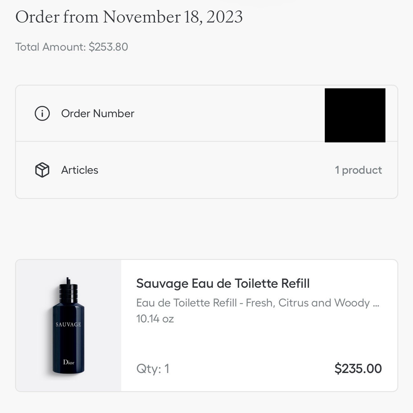 Christian Dior Sauvage EDT Refill 10.14 OZ (NEW and SEALED) Authentic USA Seller