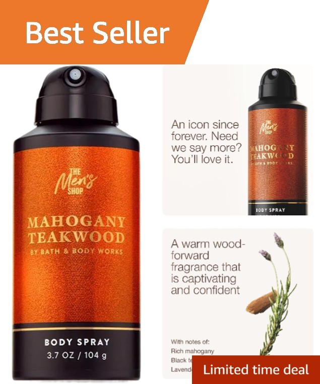 Men’s Mahogany Teakwood Body Spray – Long-Lasting, Masculine Freshness