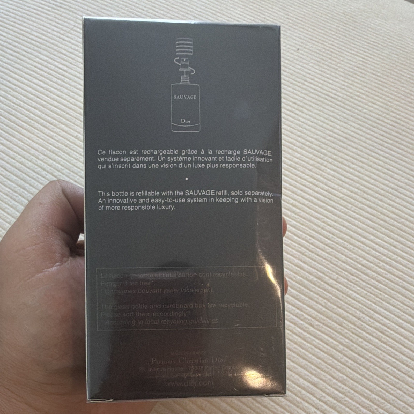 Dior Sauvage Eau de Toilette Spray Refillable Regular Size 3.4 fl oz