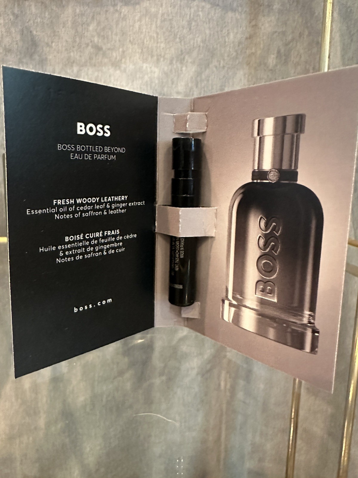 Lot of 4 Designer Glass Cologne Sample Vials On Card New – Boss, Armani and More