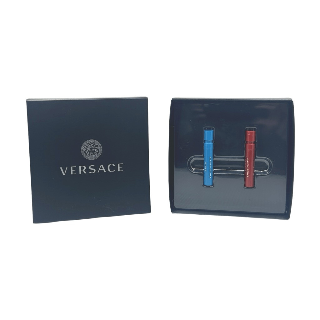 Versace Eros Eau de Toilette & Eros Flame Eau de Parfum Sample Duo .03 fl oz x 2