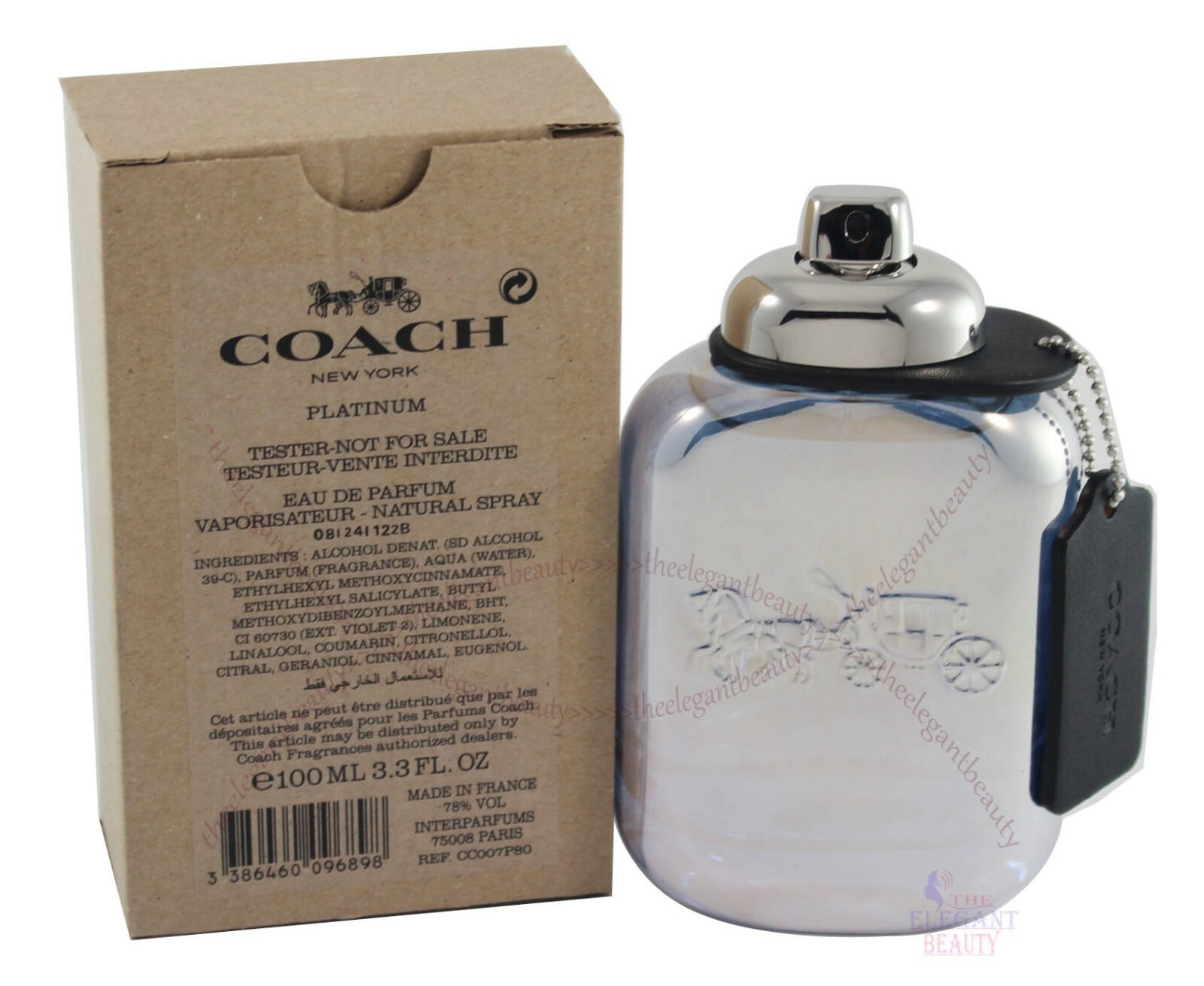 Coach New York Platinum TSTR By Coach 3.4oz/100ml Edp Spray For Men New&Unbox