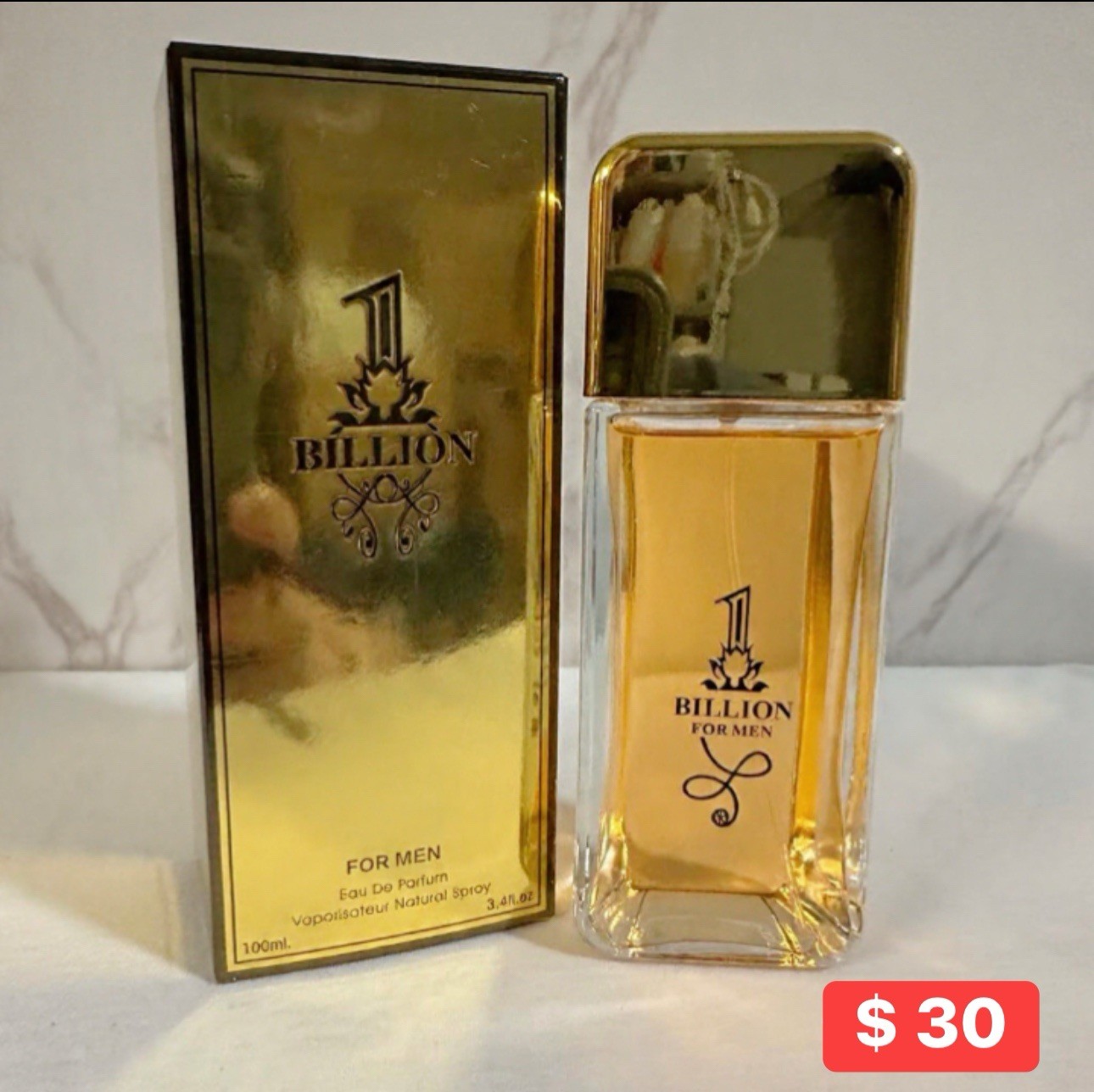 Billion Men Cologne Eau De Parfum Long Lasting Natural Spray 100ml.