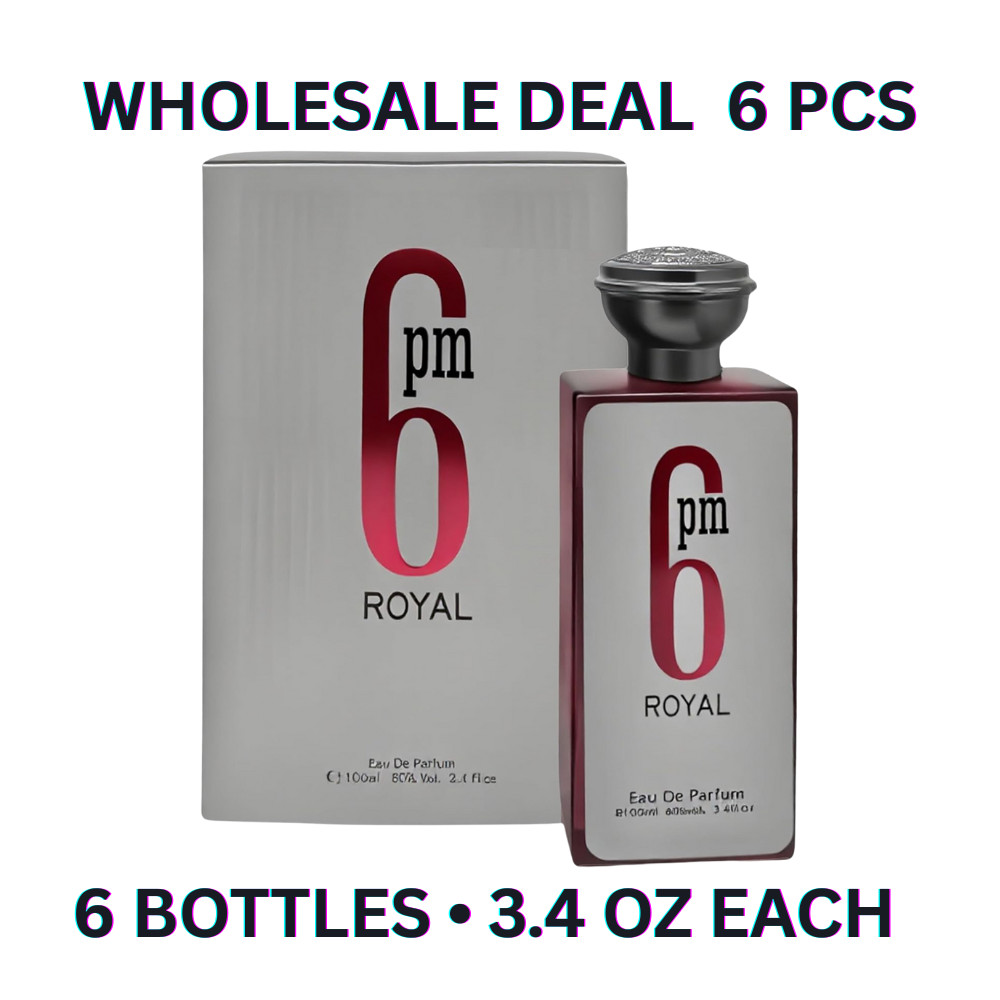 6 PM ROYAL Eau de Parfum 3.4oz – Secret Plus Cologne – 6-Pack WHOLESALE
