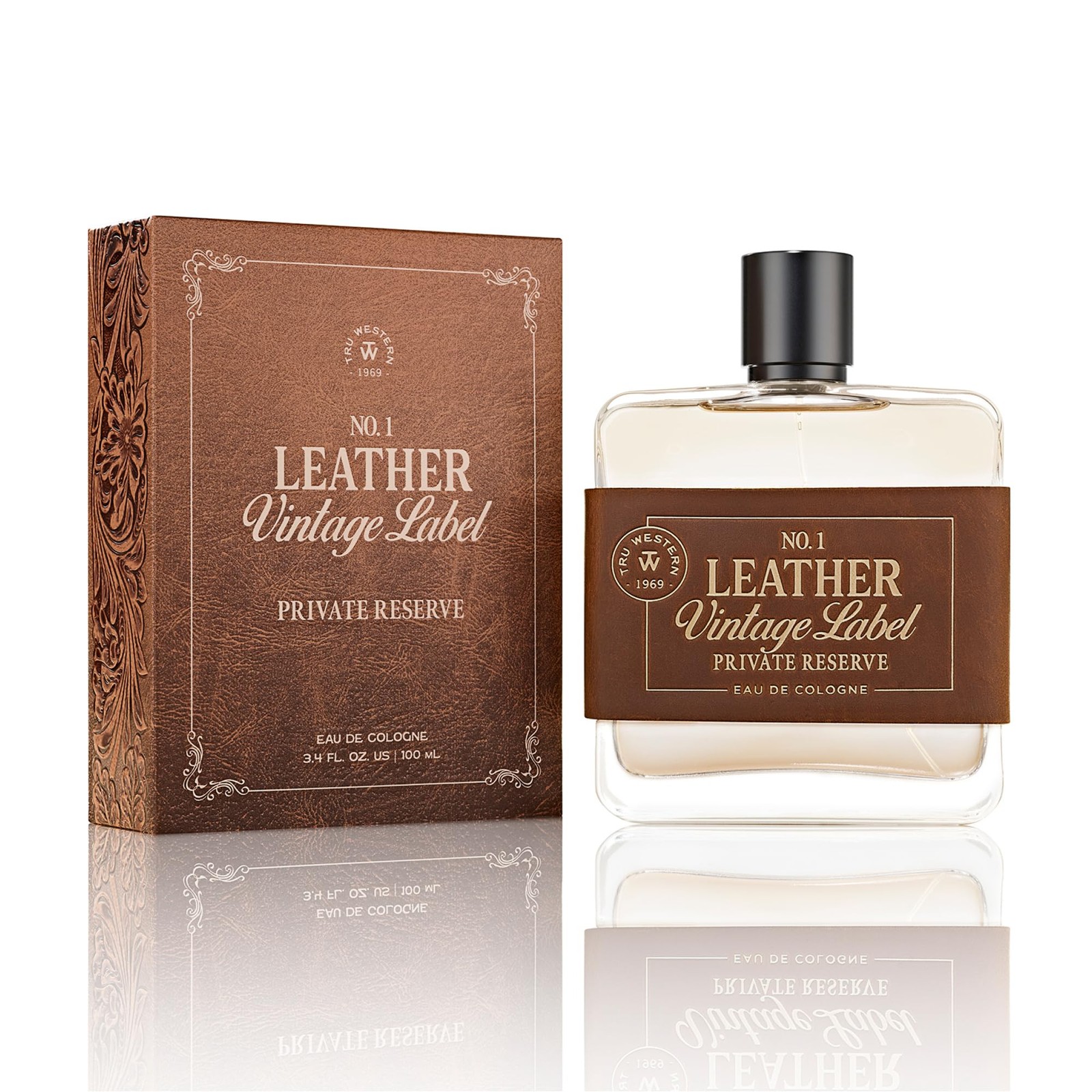 Leather No. 1 by Tru Western, Vintage Label Private Reserve, 3.4 fl oz 100 ml…