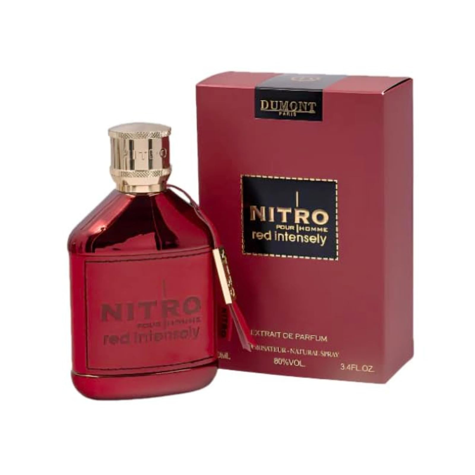 Dumont Nitro Red Intensely Extrait De Parfum – Sensual Aquatic Woody – 3.4 Fl Oz