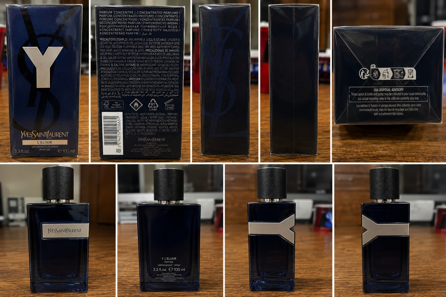 Yves Saint Laurent Y Elixir Parfum Spray for Men 3.3 oz 100ml New Sealed